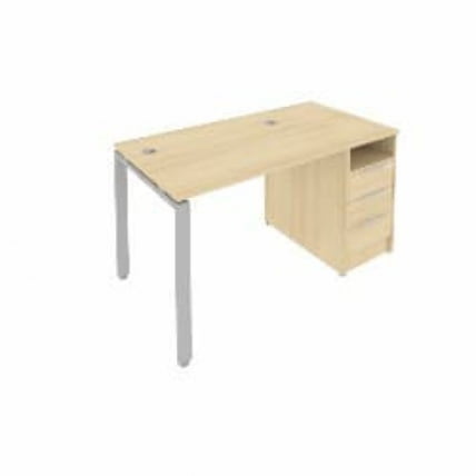 Рабочая станция с опорной тумбой Metal System Б.РС-СТП -1.1 Акация/Серый_0