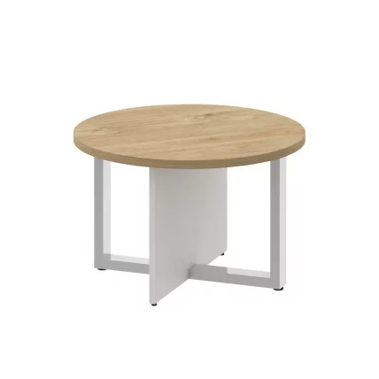 Стол журнальный, круглый SHIFT SK.SG-KR-70 Тиквуд Светлый/Белый Бриллиант_0