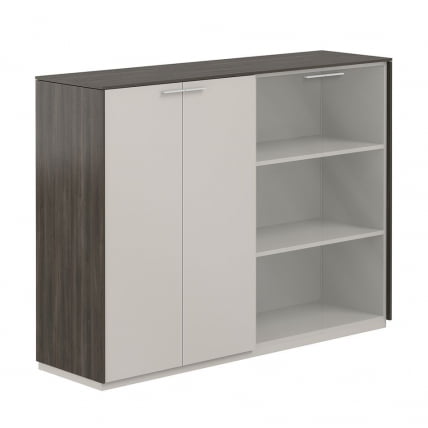 Шкаф средний двойной Atlas NZ-0315+NZ-0325.BT.GS.GL Бренсон Трюфель Серый камень_0