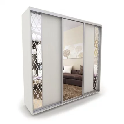 Шкаф-купе 3-х дверный Акцент-Вера ДР 2100х600  Выбеленное дерево_0