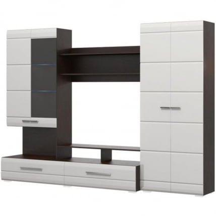 Гостиная Верона Дуб венге Белый глянец_0