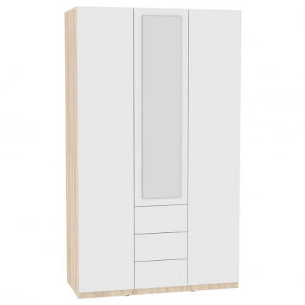 Шкаф распашный R-230х135х45-3-PO-M(ДСС-Белый)_0