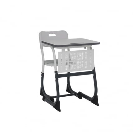 Парта одноместная регулируемая по высоте СМАРТЙ ПЛУС 600х500 с сеткой (рост 5-7) Антрацит/Белый/Серый Кромка Антрацит / SMARTY PLUS_1