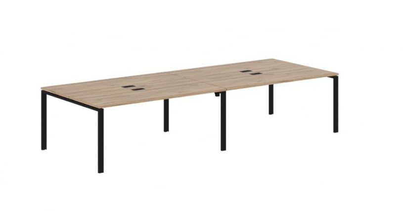 Бенч-система 4-местная EDIS EUWST 3513 Дуб Денвер светлый Черный_0