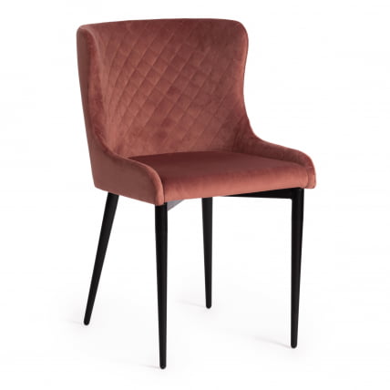 Стул MANTRA (mod. 713) ткань/металл, 49х61х82 см, высота до сидения 49 см, коралловый barkhat 15 /черный_0