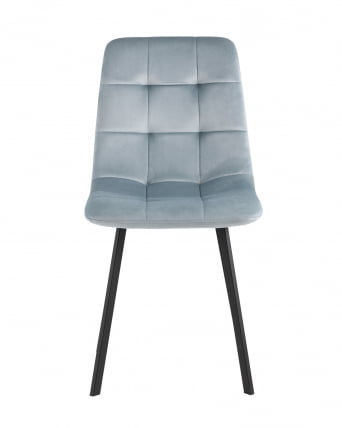 Комплект из двух стульев Chilly велюр серо-голубой ножки металл черные_2
