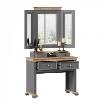 Стол туалетный Амели с зеркалом Оникс серый_3
