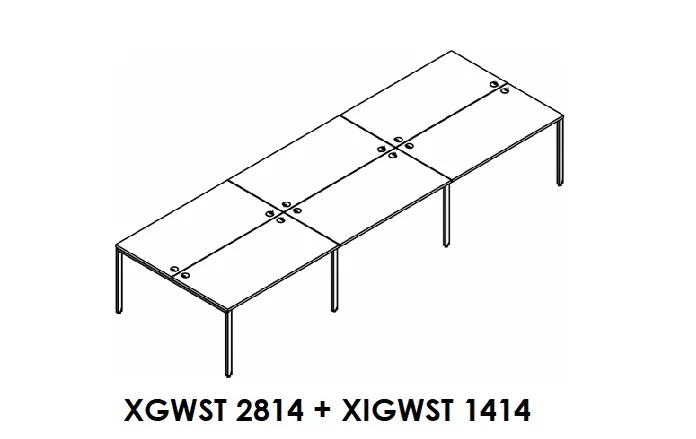 Составная рабочая станция XTEN GLOSS XGWST 2814 + XIGWST 1414 Дуб Сонома_0