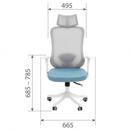 Кресло руководителя CHAIRMAN CH563 Белый/бирюзовый_5