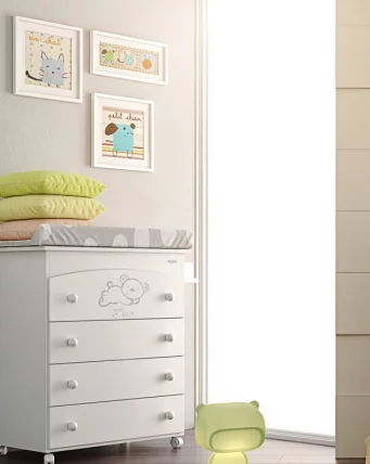 Комод Micuna Sweet Bear пеленальный B-970 white матрасик stars grey_1