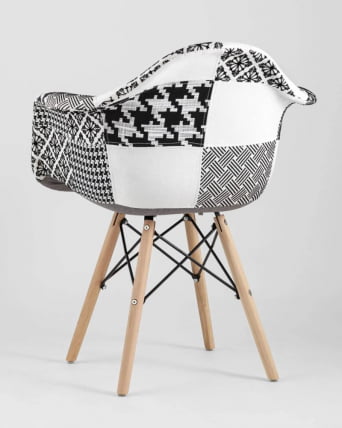 Кресло Еамес в стиле пэчворк Черно-белое / Eames_4