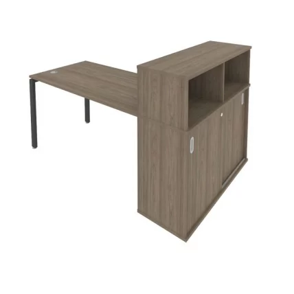 Рабочая станция с опорным шкафом-купе Metal System Б.РС-СШК-3.3 Вяз/Антрацит_0