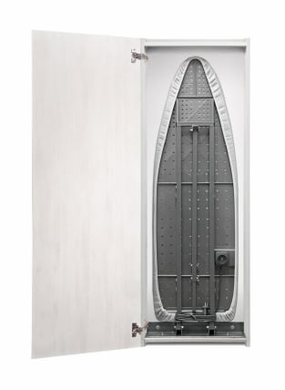 Шкаф со встроенной гладильной доской Iron Slim Print (левый) Беленый дуб_0