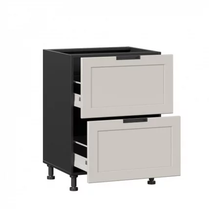 Тумба кухонная 600 с 2 ящиками ЛЮКС (4) Джамис ЛД 296.900.000.163 Черный Кашмир_1
