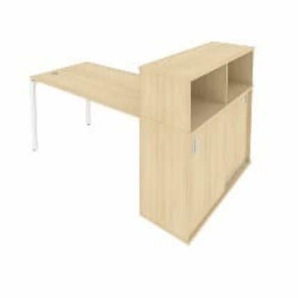 Рабочая станция с опорным шкафом-купе Metal System Б.РС-СШК-3.3 Акация/Белый_0
