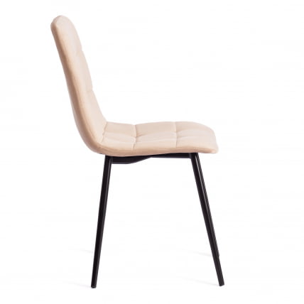 Стул CHILLY MAX Велюр/металл , 45 х 54 х 90 см , бежевый/черный_1