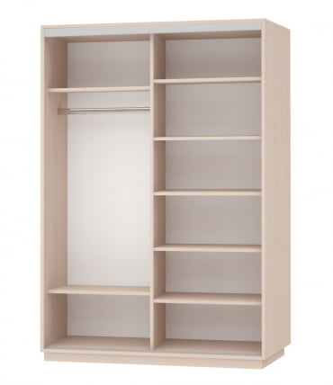 Шкаф-купе двухдверный Экспресс Дуо Комби 1600х2400h Белый снег_1