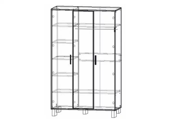 Шкаф трехдверный Лофт 3 Дуб Крафт Золотой_1