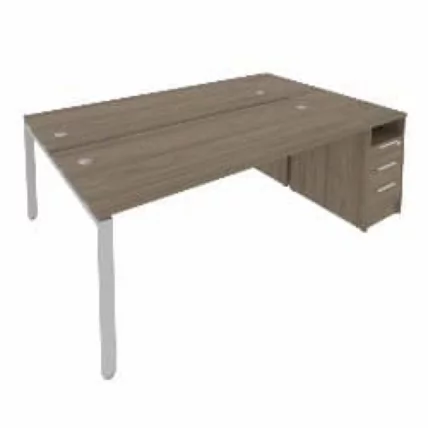 Рабочая станция с опорной тумбой Metal SystemБ.РС-СТП-2.5 Вяз/Серый_0