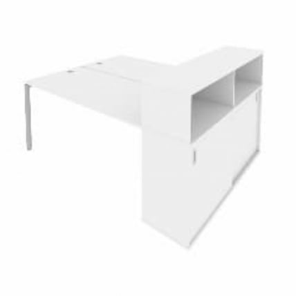 Рабочая станция с опорным шкафом-купе Metal System Б.РС-СШК-2.4 Белый/Серый_0