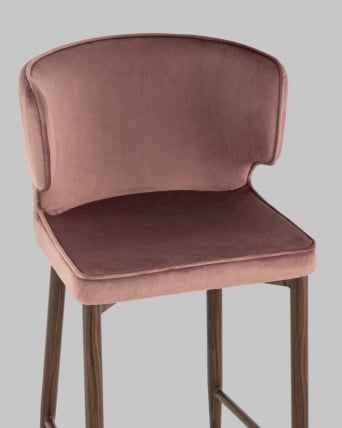 Полубарный стул Матео ножки дерево велюр Пыльно-розовый_6