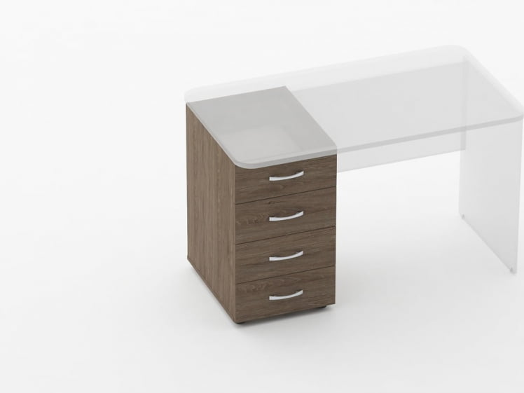 Тумба встраиваемая в стол на 4 ящика Glassy 3.12.10 Дуб Верцаска_0