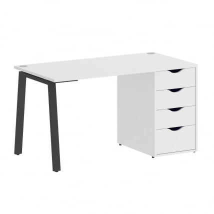 Стол письменный HOME OFFICE VR.SP-3-138.4.A Белый Бриллиант/Антрацит металл_0