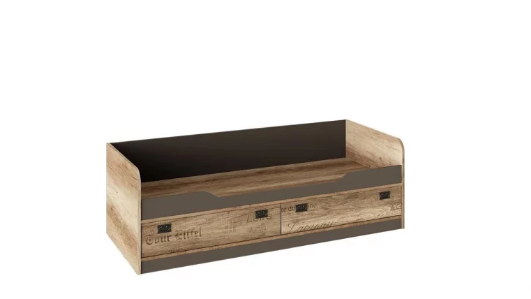 Кровать Пилигрим ТД-276.12.01 Дуб каньон светлый/Серый_0