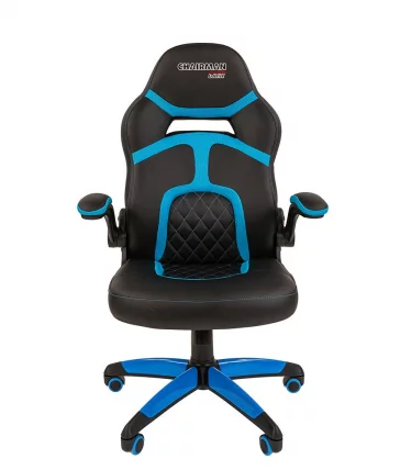 Кресло геймерское CHAIRMAN GAME 18 Черный Голубой_1