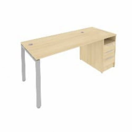 Рабочая станция с опорной тумбой Metal System Б.РС-СТП -1.3 Акация/Серый_0