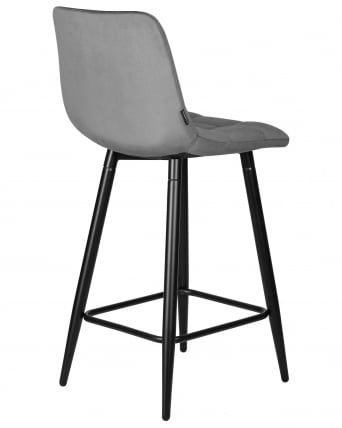 Стул полубарный DOBRIN OLIVIA (черные матовые ножки, темно-серый велюр (108-91))_3