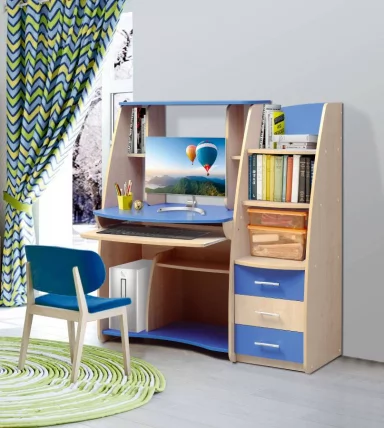 Стол компьютерный №1 Клен/Синий_0