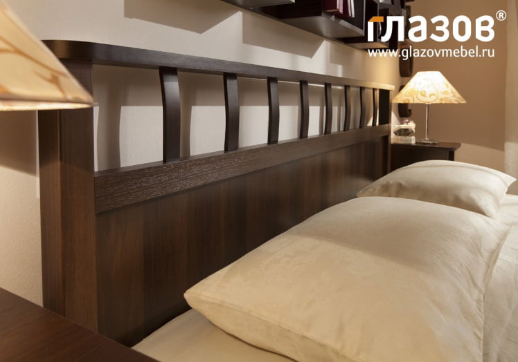 Кровать Люкс (1400) Sherlock 48 Орех шоколадный (спальня)_2