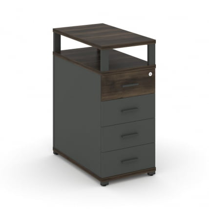Тумба приставная с 4-мя ящиками и надставкой CONCEPT CN.TGO-003 B/W Дуб Мали Антрацит_0