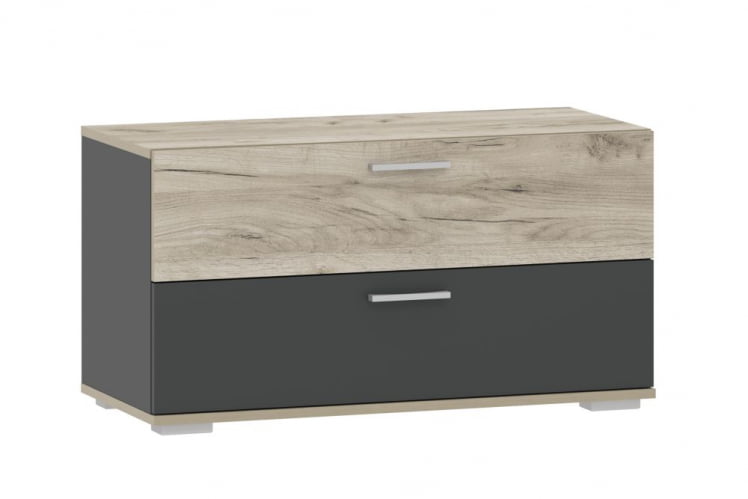 Тумба для обуви Санти НМ 013.25 Антрацит/Дуб Крафт Серый_0