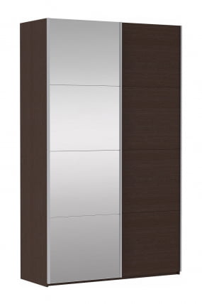 Шкаф-купе двухдверный Прайм 1600 ДСП/Зеркало Венге_0