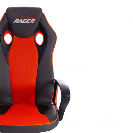 Кресло RACER кож/зам/ткань, металлик/оранжевый, 36/07_5