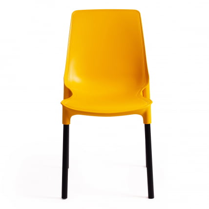 Стул GENIUS (mod 75) металл/пластик, 46x56x84cм, желтый/черные ножки_4