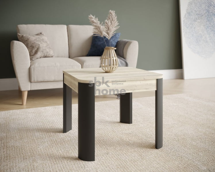 Стол журнальный, Квадро (550*550*450) Дуб галифакс белый/Фреско, 61008 _1