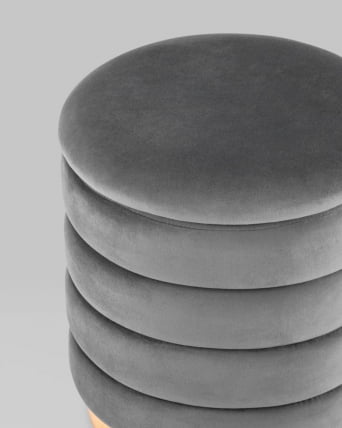 Пуф Франсис с ящиком велюр Серый_2