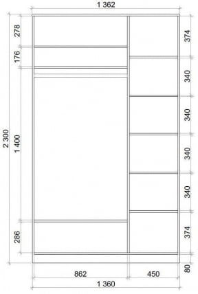 Шкаф-купе Хит-23-14-15 Аруба Венге_4