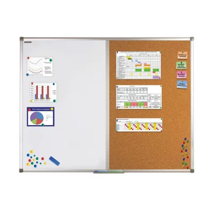 Доска комбинированная магнитно-маркерная BRAUBERG для объявлений 90х120 см_0