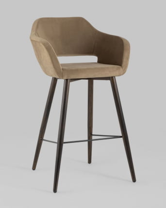 Стул барный Саймон Б велюр Капучино_1