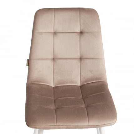 Стул CHILLY (mod. JSC-220) Велюр/металл , 44,5х52,5х88 см, Beige (бежевый) HLR8 / белый_6