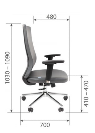 Офисное кресло CХАИРМАН 500 ЛЮКС (ЛУКС) ЭКО Б/П экокожа Серый / CHAIRMAN (LUX)_13