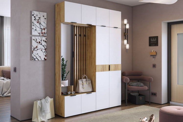 Прихожая Бери К4 Дуб крафт золотой/графит_1