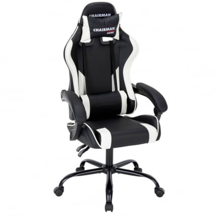 Кресло геймерское CHAIRMAN GAME 41 Черный/белый_0