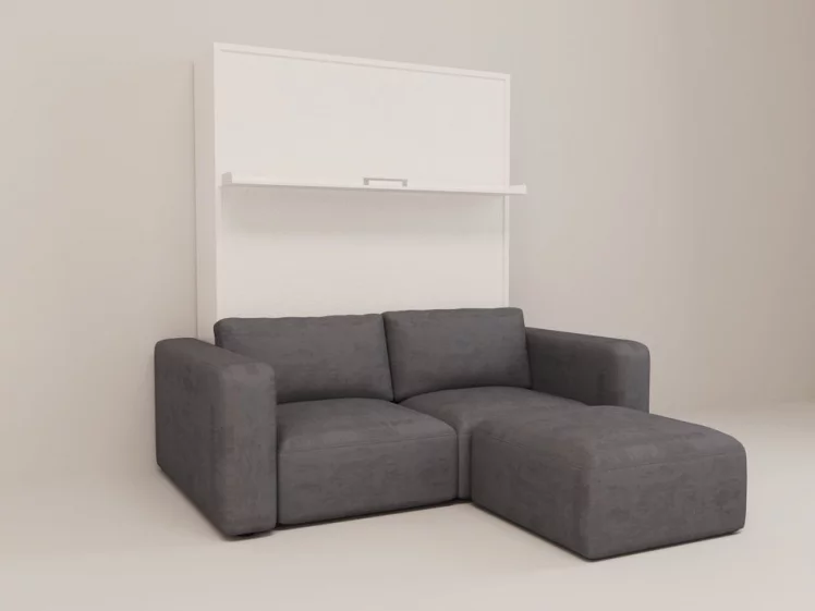 Диван-кровать трансформер Смарт 1 с пуфом К 1400 Ясень шимо темный_2