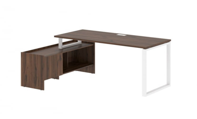 Стол с тумбой EDIS EQCT 19814 Дуб Денвер темный Белый_0