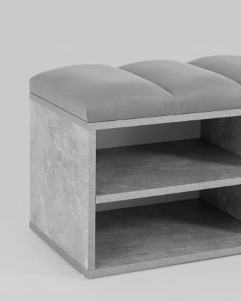 Обувница Хольст 2 серая велюр Серый_5